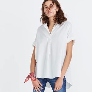 Madewell Courier Button-Back Shirt in Pure White